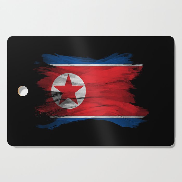 North Korea flag brush stroke, national flag Cutting Board