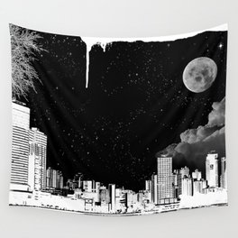The city at night.. Wall Tapestry