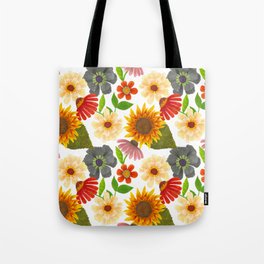 late summer floral collage Tote Bag