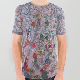 Grey Abstract All Over Graphic Tee