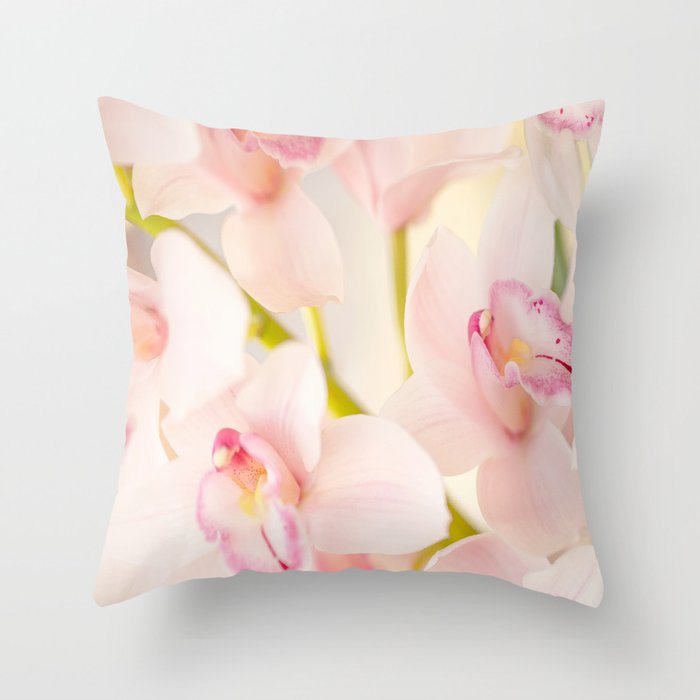 Orchid Flower Bouquet On A Light Background #decor #society6 #buyart Throw Pillow