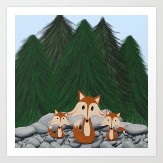 The Fox Family Art Print