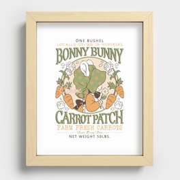 patch carotte en flanelle de lapin,lapin,flanelle,carotte,pièce Recessed Framed Print