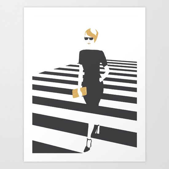 Zebra walk Art Print