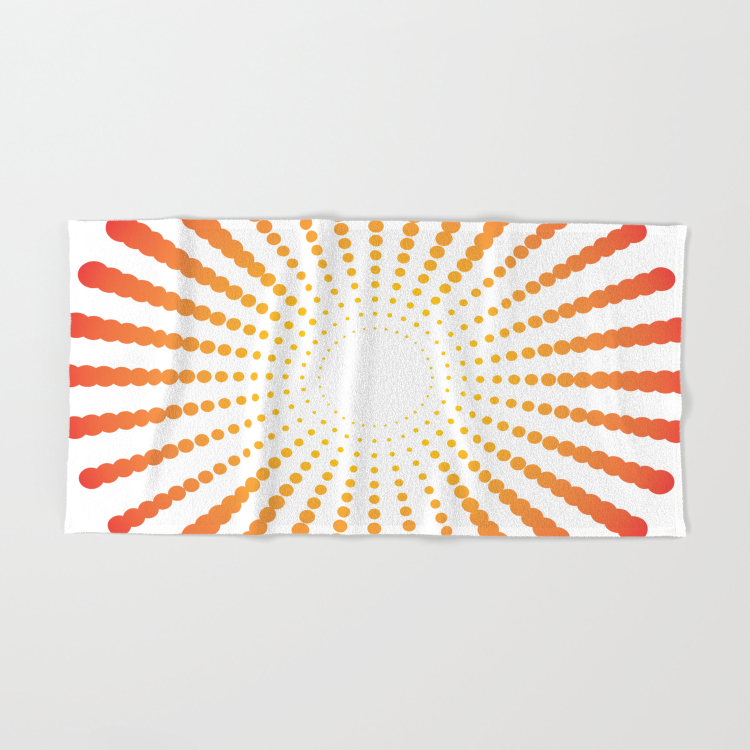 Orange Dots Swirl On A White Background Abstract Art Hand Bath