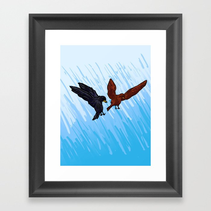 Blackbird Attack Framed Art Print