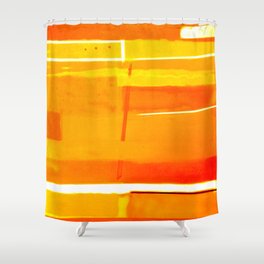 Gold Monochromatic with Red Tones Shower Curtain