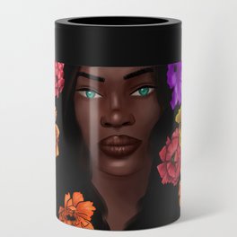 Woman with flowers in her hair  Can Cooler