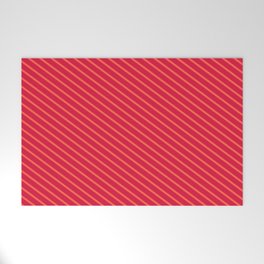 [ Thumbnail: Red & Crimson Colored Stripes Pattern Welcome Mat ]