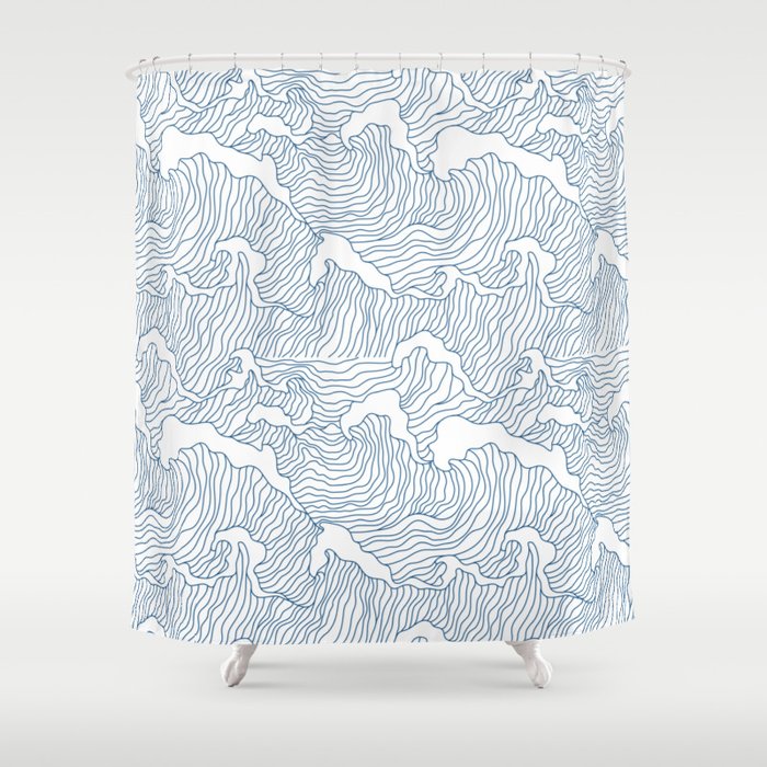 Japanese Traditional Wave Painting Shower Curtain