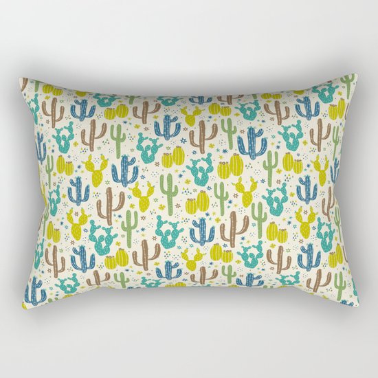 Prickly Cactus (Greens) Rectangular Pillow