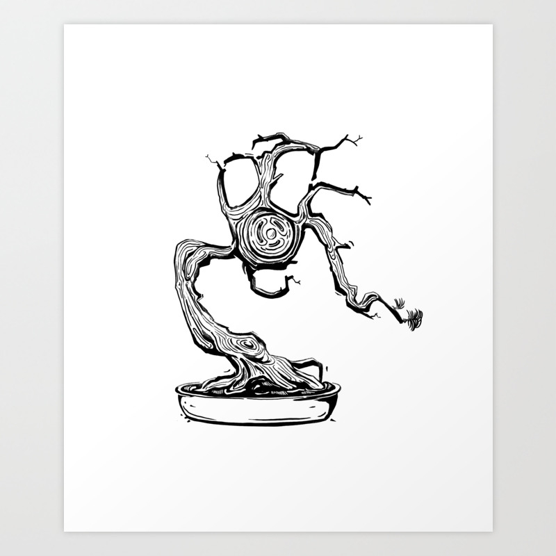 Gas Mask Bonsai Art Print By Emiliajesenska Society6