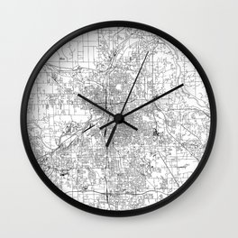 Grand Rapids White Map Wall Clock