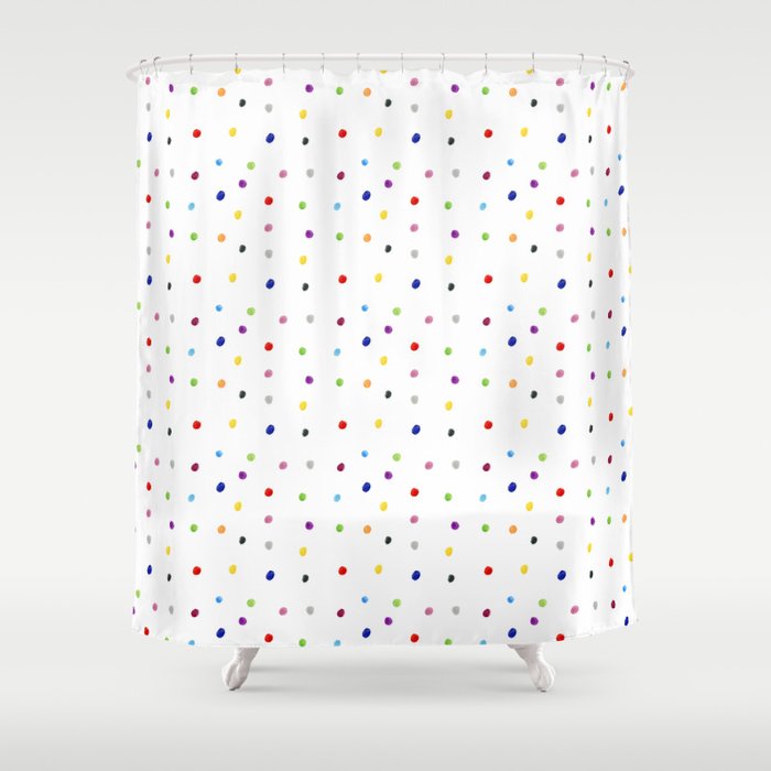 Watercolor Polka Dots Shower Curtain