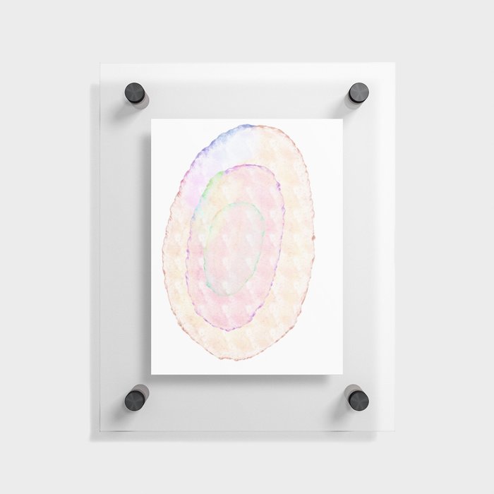 Tree Rings in Pastel Watercolor Floating Acrylic Print