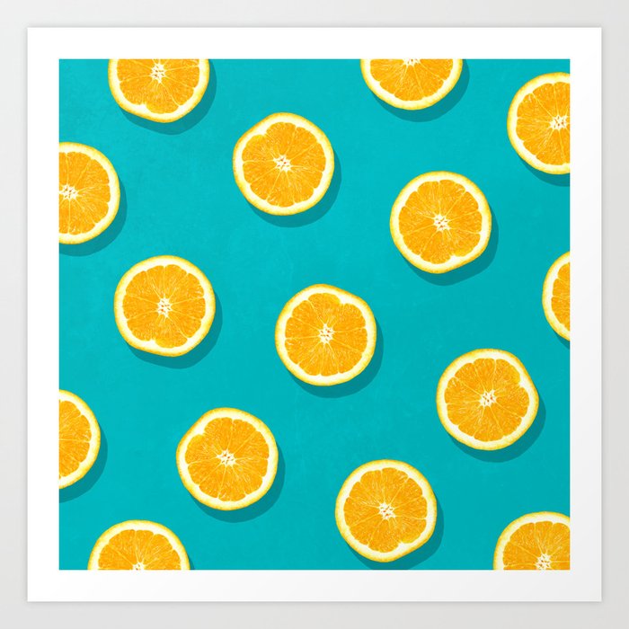 Oranges - Fruit Pattern Art Print