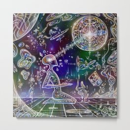 Hyperdimensional Ideation Access Metal Print | Cosmos, Alien Art, Metaphysical, Creative, Focus, Expression, Drawing, Psychedelic Art, Thoughts, Digital 