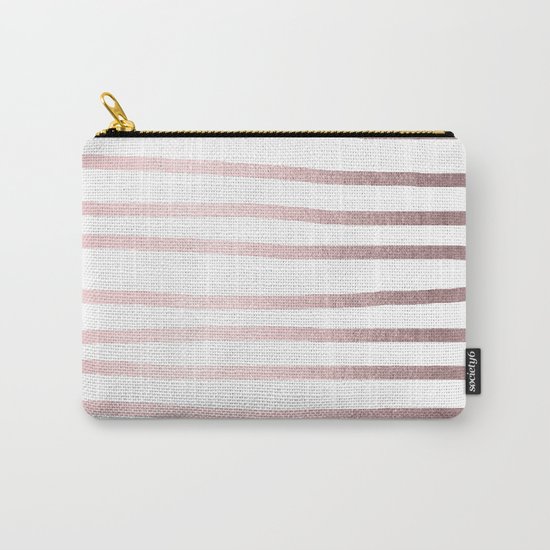 Simply Drawn Stripes Rose Gold Palace Carry-All Pouch
