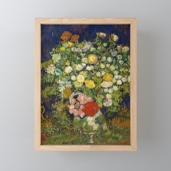 Vincent van Gogh "Bouquet of Flowers in a Vase" Framed Mini Art Print