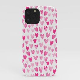 Hearts Pattern watercolor pink heart perfect essential valentines day gift idea for her iPhone Case