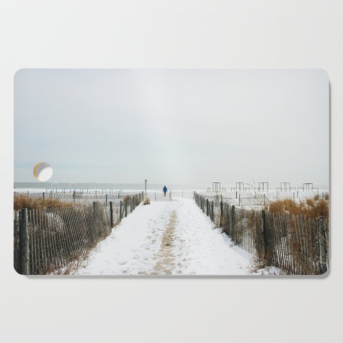 Snow Covered Beach Cutting Board By Juliaabriolaphotography Society6 Snow Covered Beach Cutting Board By