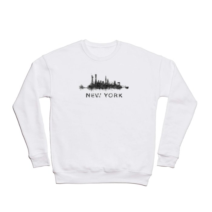 NY New York City Skyline NYC Black-White Watercolor art Crewneck Sweatshirt