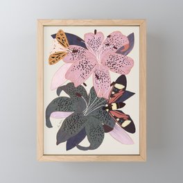 Lilies and butterflies insects Framed Mini Art Print