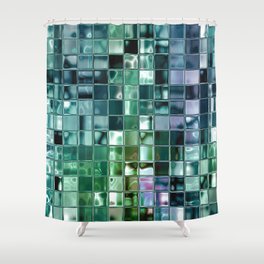 Deep Sea Liquid Mosaic Tile Art Shower Curtain