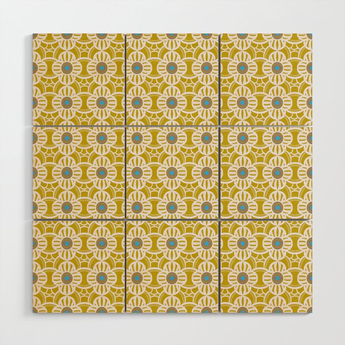 Sunny yellow retro Wood Wall Art