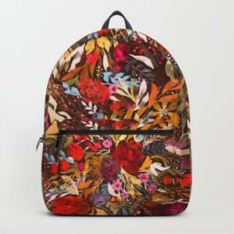 Moody Flower Joy Backpack | Rose, Maroon, Watercolor, Dark, Autumn, Lavender, Garden, Deep, Moody, Red 
