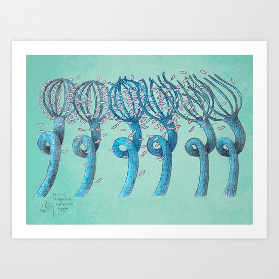 Blue Trees Art Print