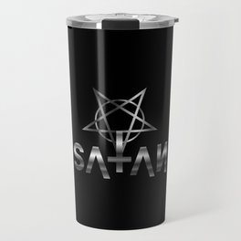 Satanic pentagram with upside down cross Travel Mug