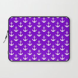 Anchors (White & Violet Pattern) Laptop Sleeve