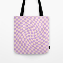 Check V - Lilac Twist — Checkerboard Print Tote Bag