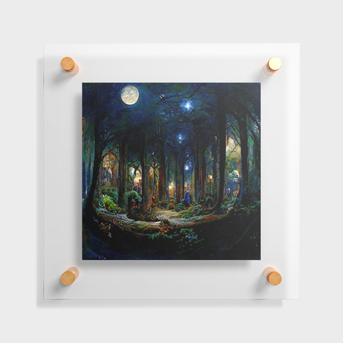 During a full moon night Floating Acrylic Print