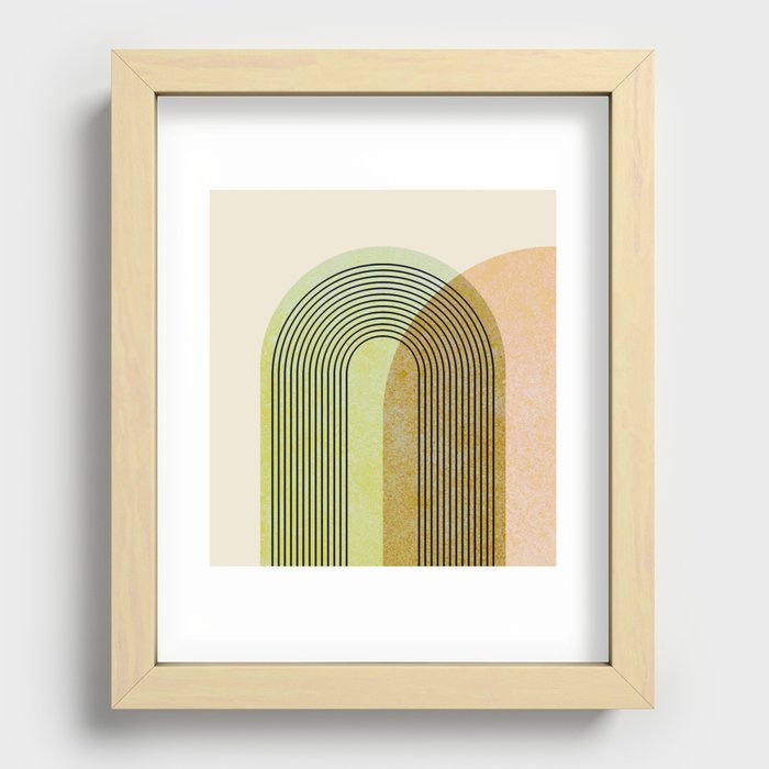 Abstraction_NEW_SUN_SUNLIGHT_LINE_MOUNTAINS_POP_ART_0303A Recessed Framed Print