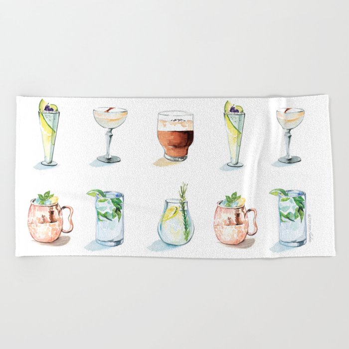 Cocktail season! Beach Towel