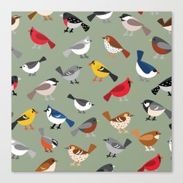 Busy Bird Feeder Canvas Print