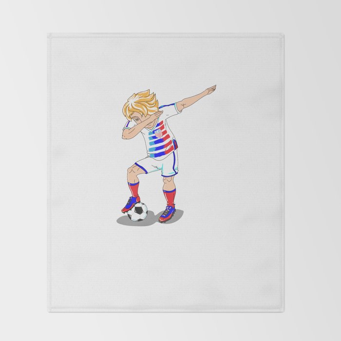 USA Soccer Player Dab Throw Blanket by moonpie8 USA Soccer Player Dab Throw Blanket by moonpie8