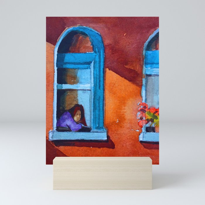 Looking Out A Window Mini Art Print