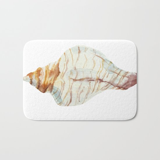 White Large Shell Bath Mat