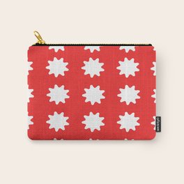 White red regular blobby star splash shape pattern  Carry-All Pouch