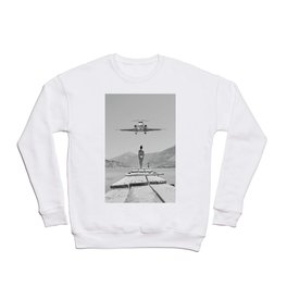 Steady As She Goes; aircraft coming in for an island landing black and white photography- photographs Crewneck Sweatshirt | Cessna, Catalinaisland, Aircraft, Sports, Airplanes, Extreme, Jets, Stunts, White, Hawaii 