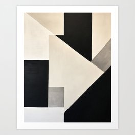 Black and White Elegant Abstract Minimalist Art Print