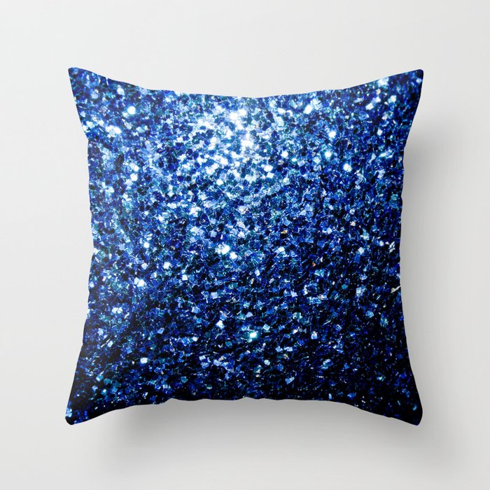 Beautiful Dark Blue glitter sparkles Throw Pillow by pldesign Society6