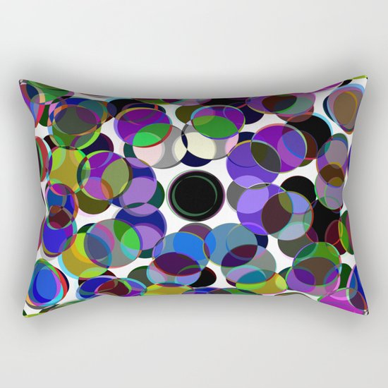 Cluttered Circles III - Abstract, Geometric, Pastel Coloured, Circle Patterned Artwork Rectangular Pillow