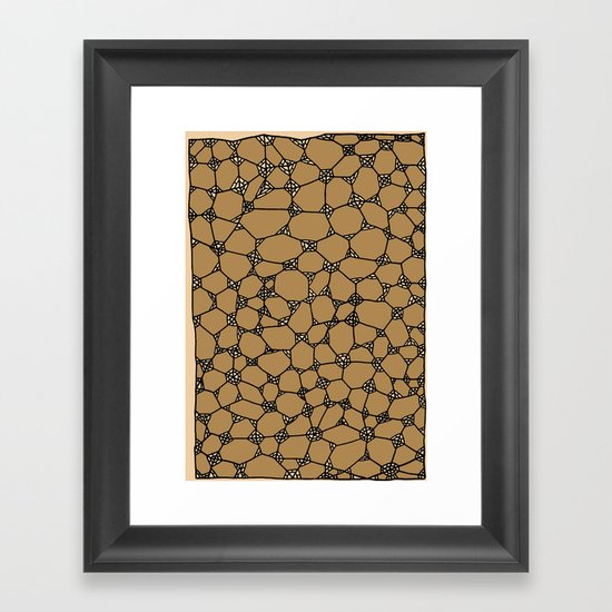 Yzor pattern 006-2 kitai beige Framed Art Print