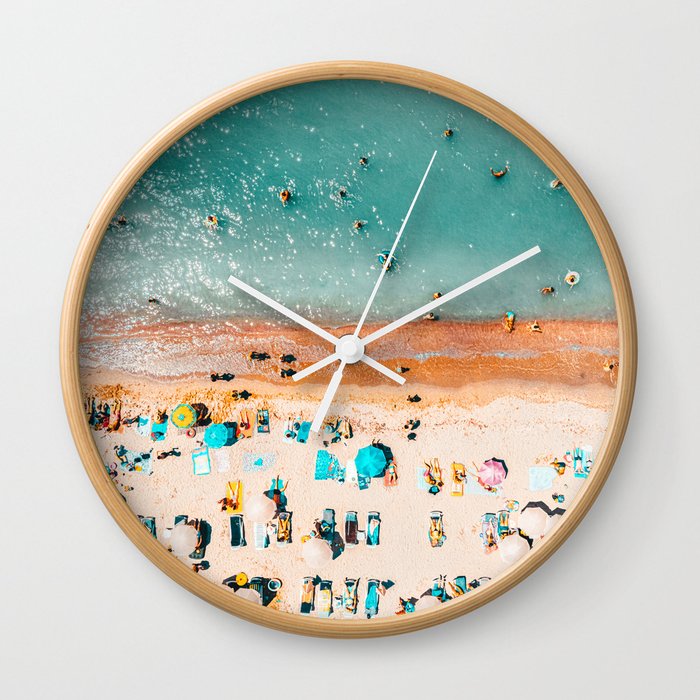 Beach Aerial Print, Coastal Beach Print, Home Decor Aerial Photography, Minimalist Print, Sea Beach Art Print, Summer Travel Beach Sea Wall Clock