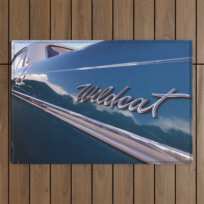 Wildcat - Classic American Blue Car Outdoor Rug