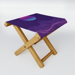 Minimalist Synthwave Midnight Folding Stool